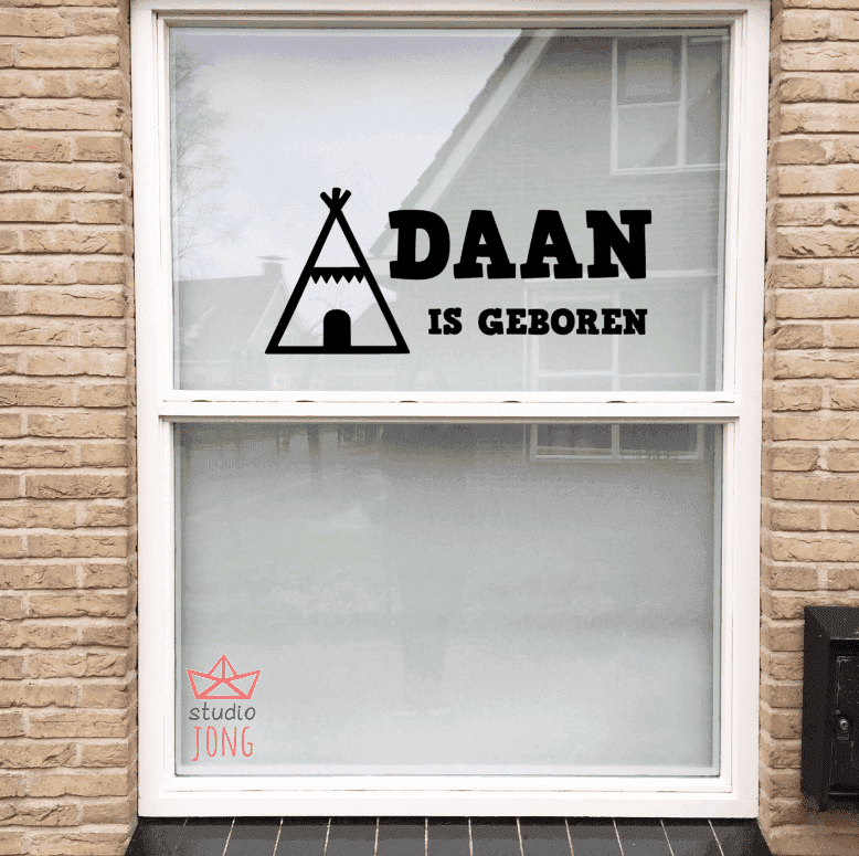 Geboortesticker gepersonaliseerd naam+grote afbeelding