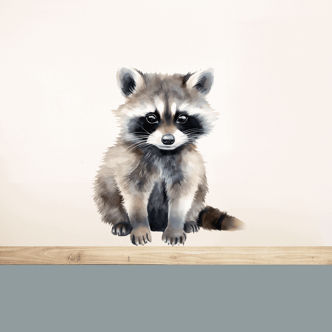 Bosdieren muurstickers wasbeer