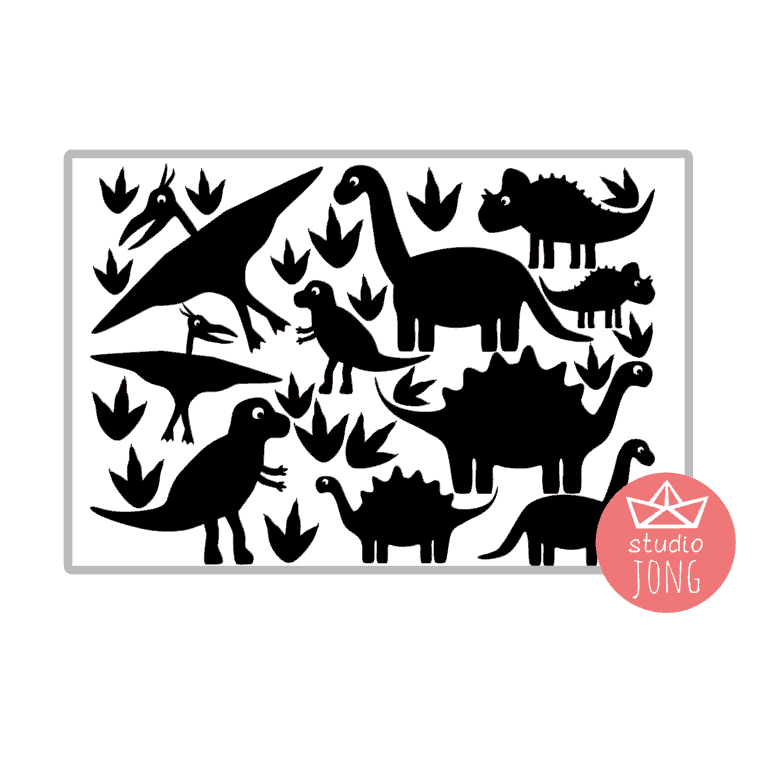 Dinosaurussen muurstickers (diverse kleuren)