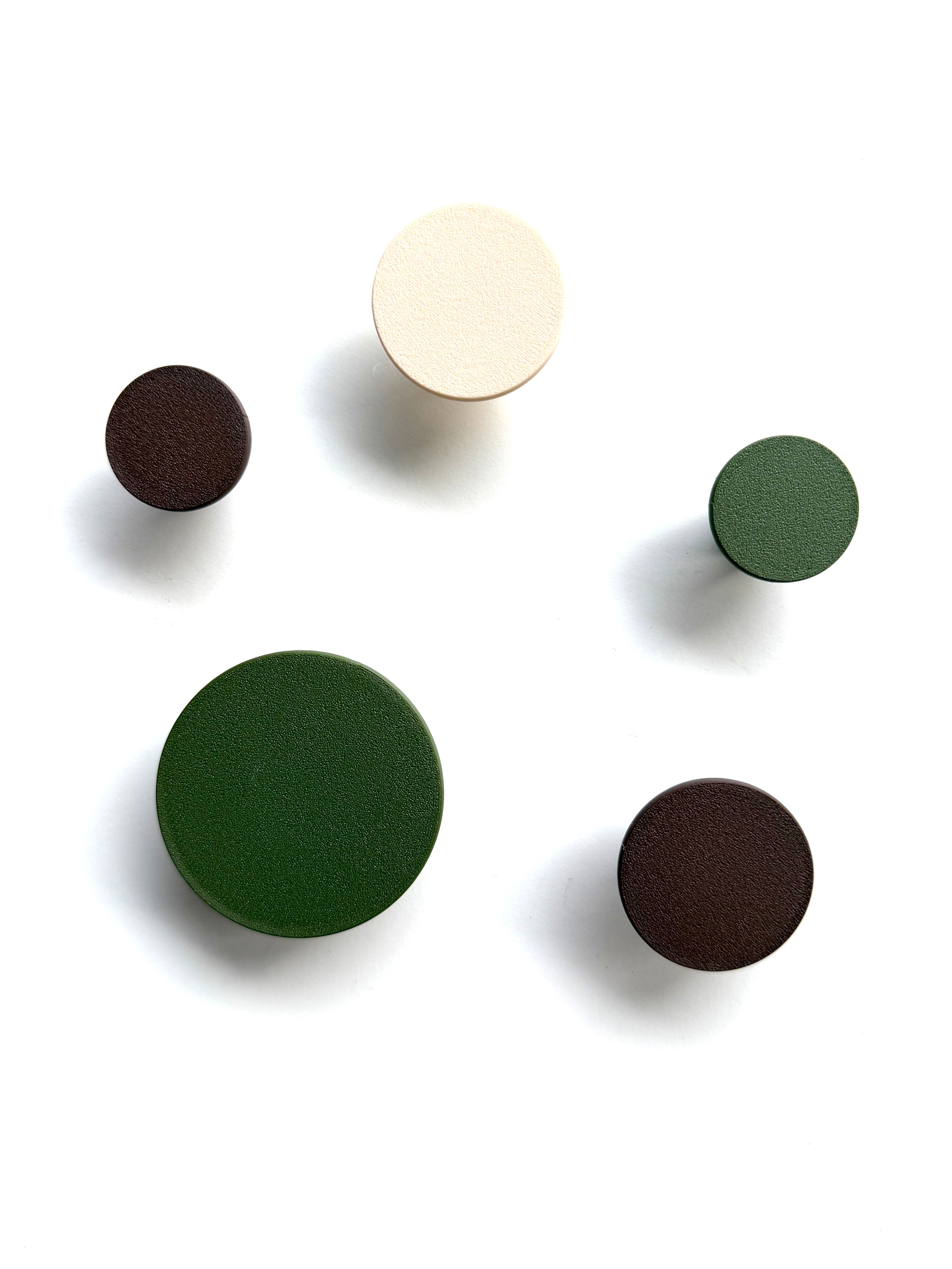 Voordeelset wandknopjes wandhaakjes groen-bruin-beige