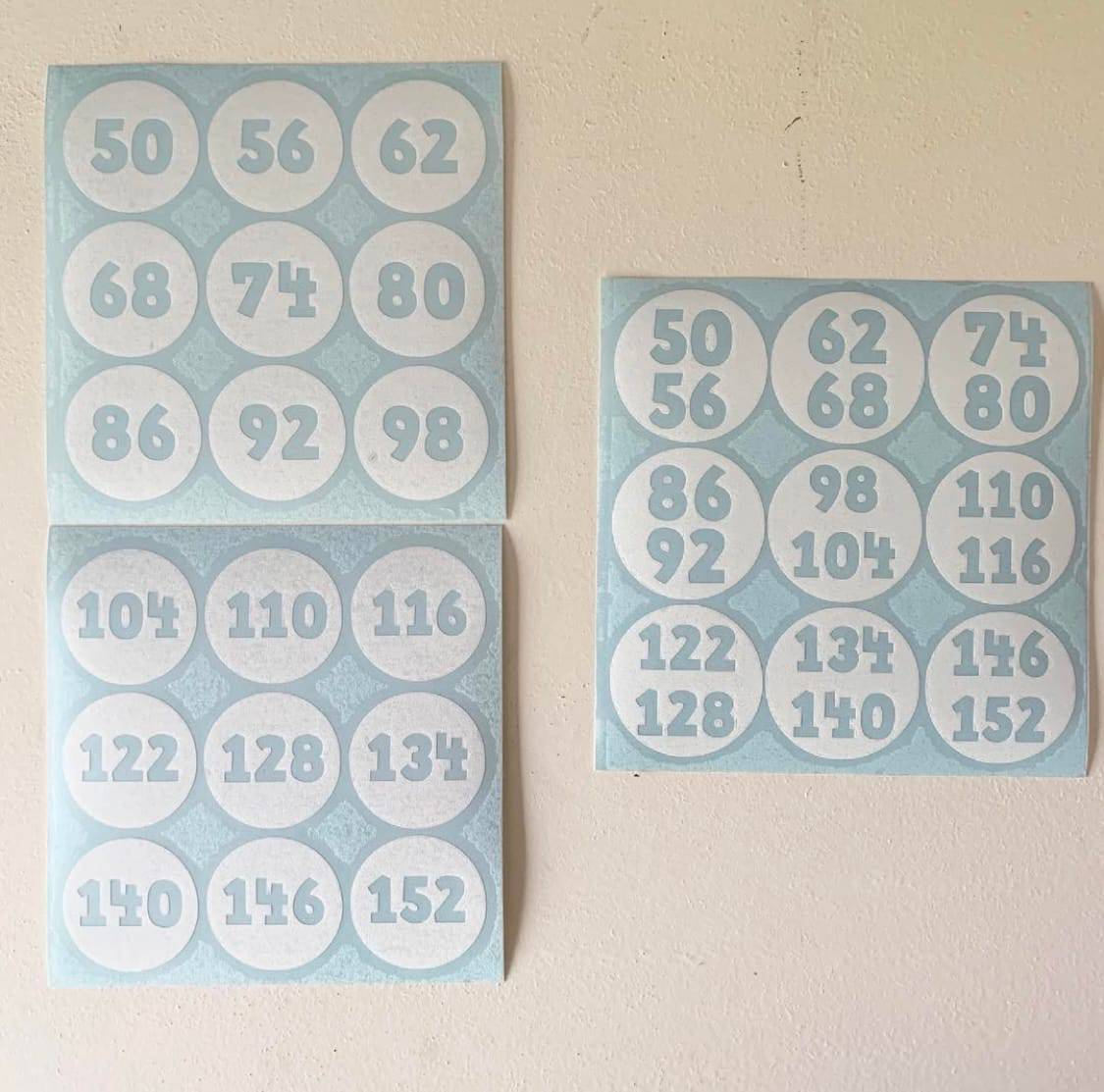 Kledingmaat stickers