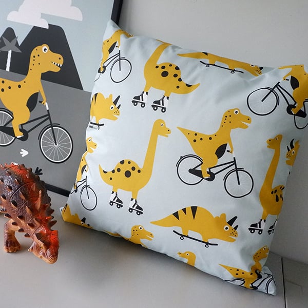 Kussen Dino kinderkamer - inclusief binnenkussen - 40x40