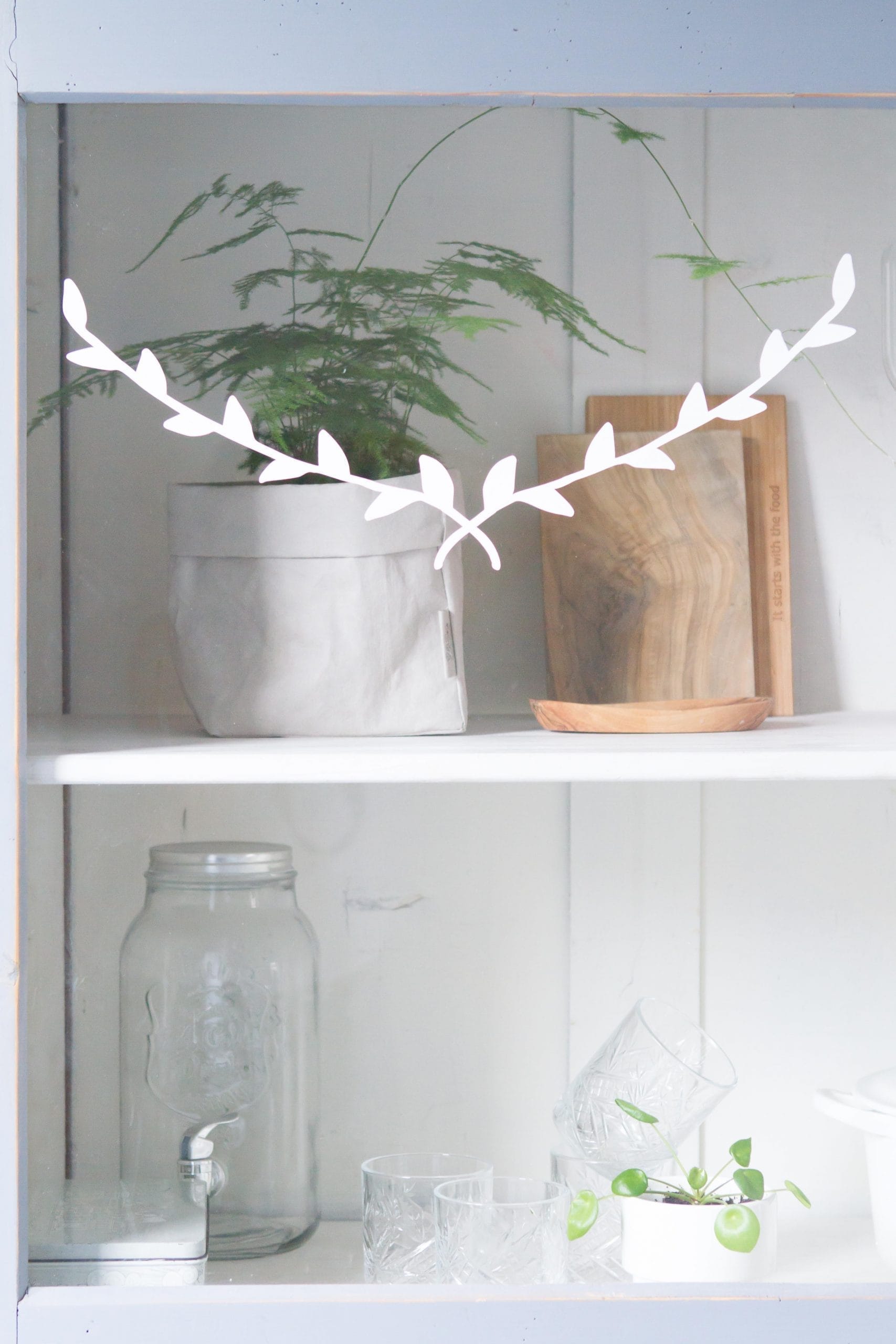 Botanische interieurstickers krans