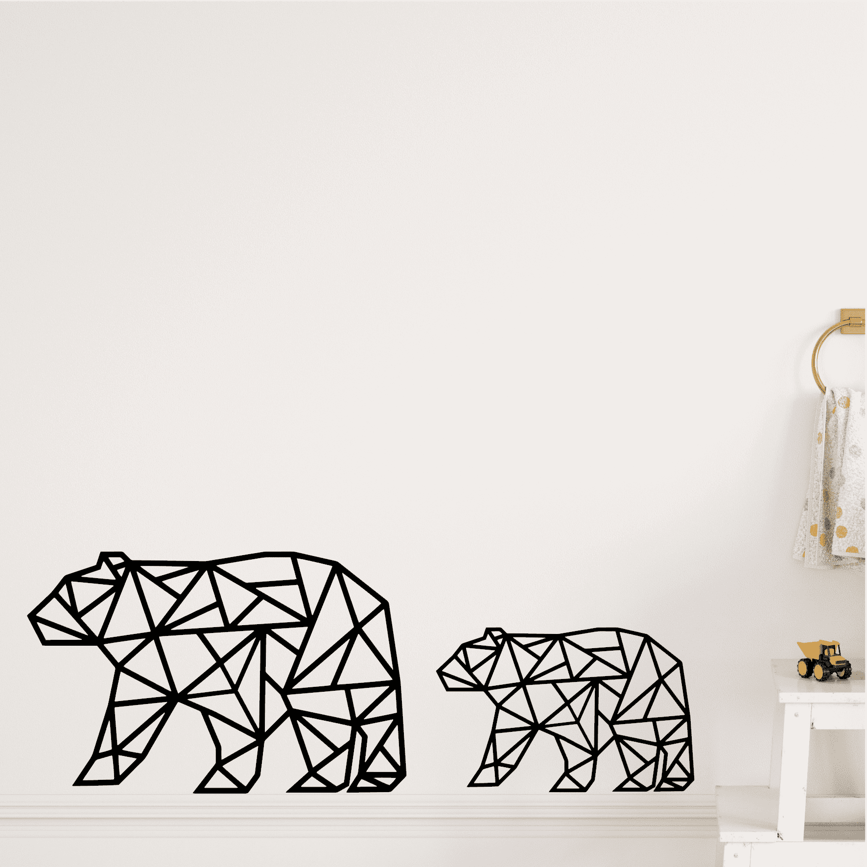 Muur met beren muurstickers