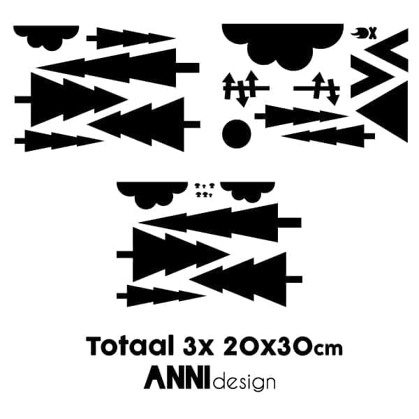 Muursticker set Kamperen ANNIdesign (diverse kleuren)