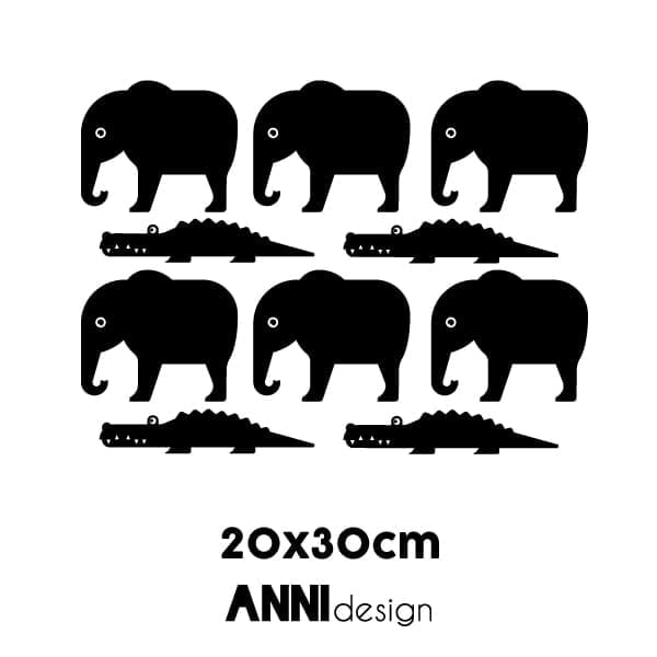 Muurstickers olifant en krokodil ANNIdesign