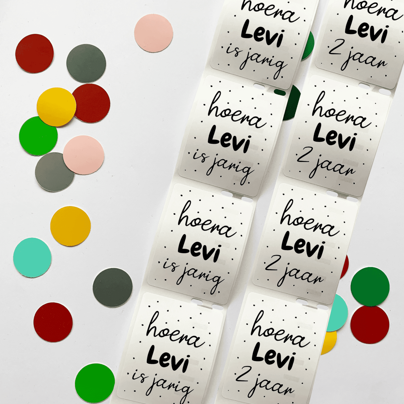 Naam + leeftijd traktatiestickers