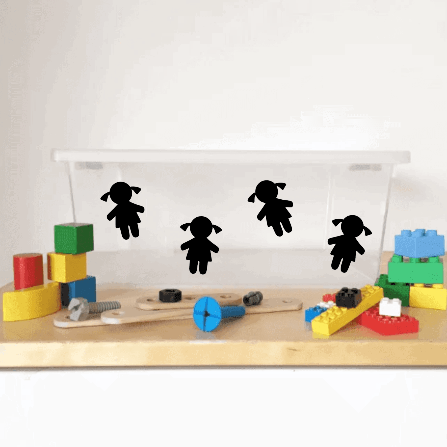 Opruimstickers poppen