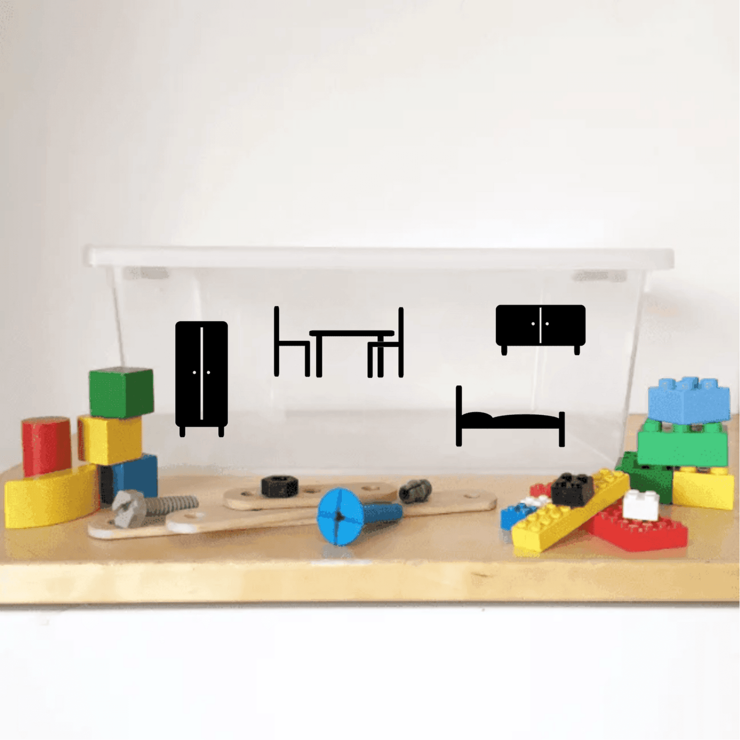 Opruimstickers poppenhuismeubels