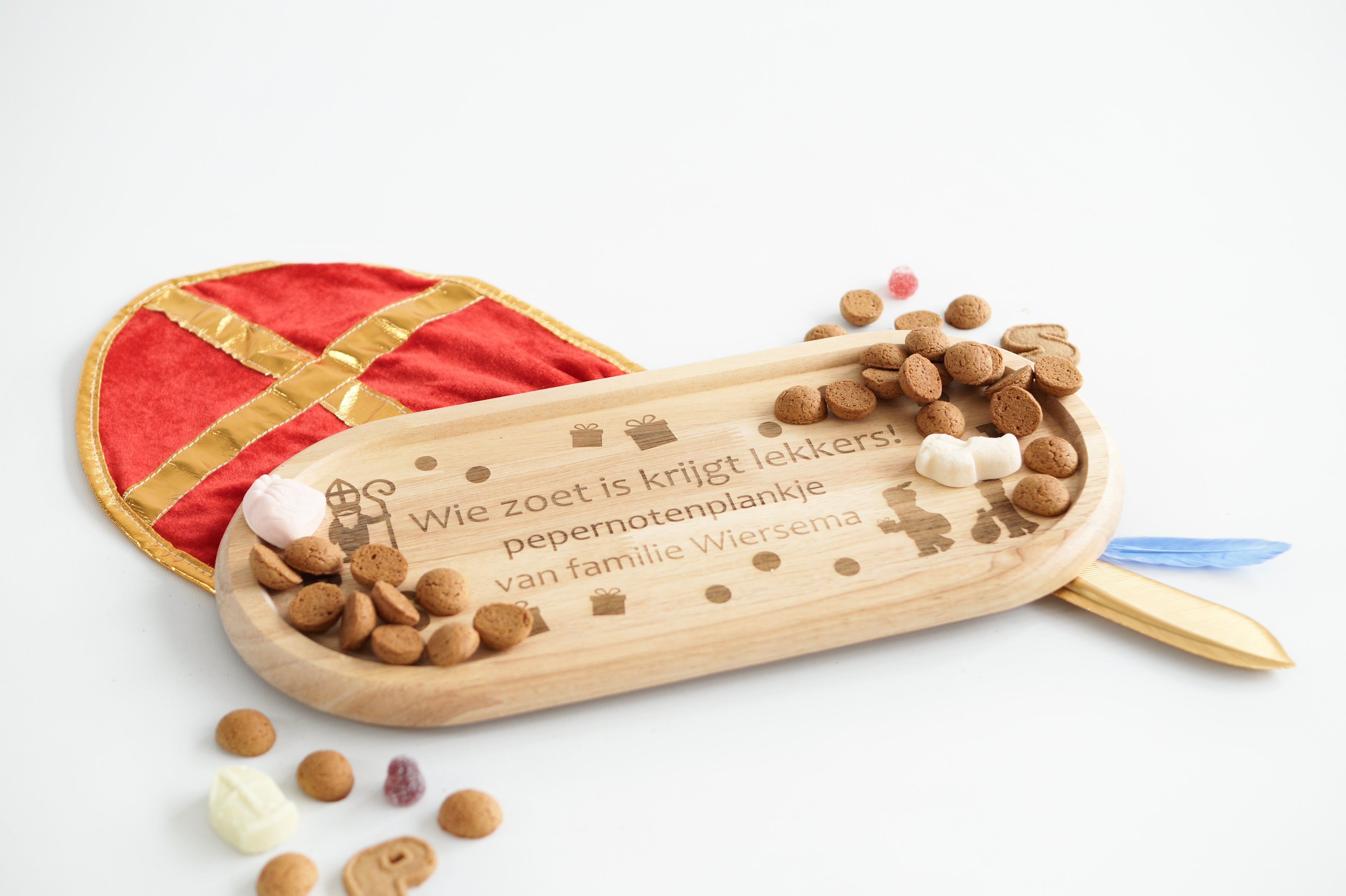 Pepernotenplank borrelplank Sinterklaas met naam groot
