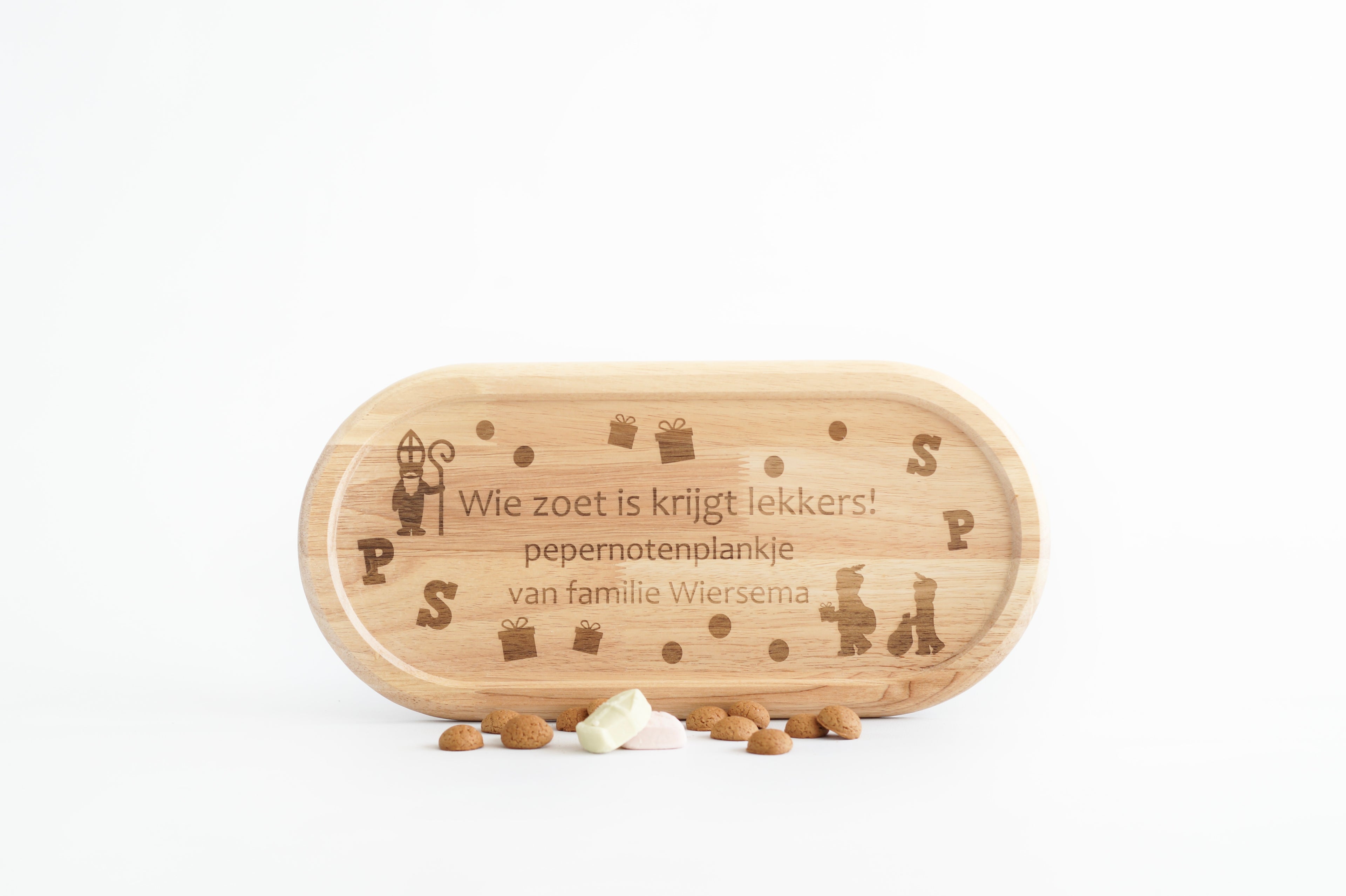 Pepernotenplank borrelplank Sinterklaas met naam groot