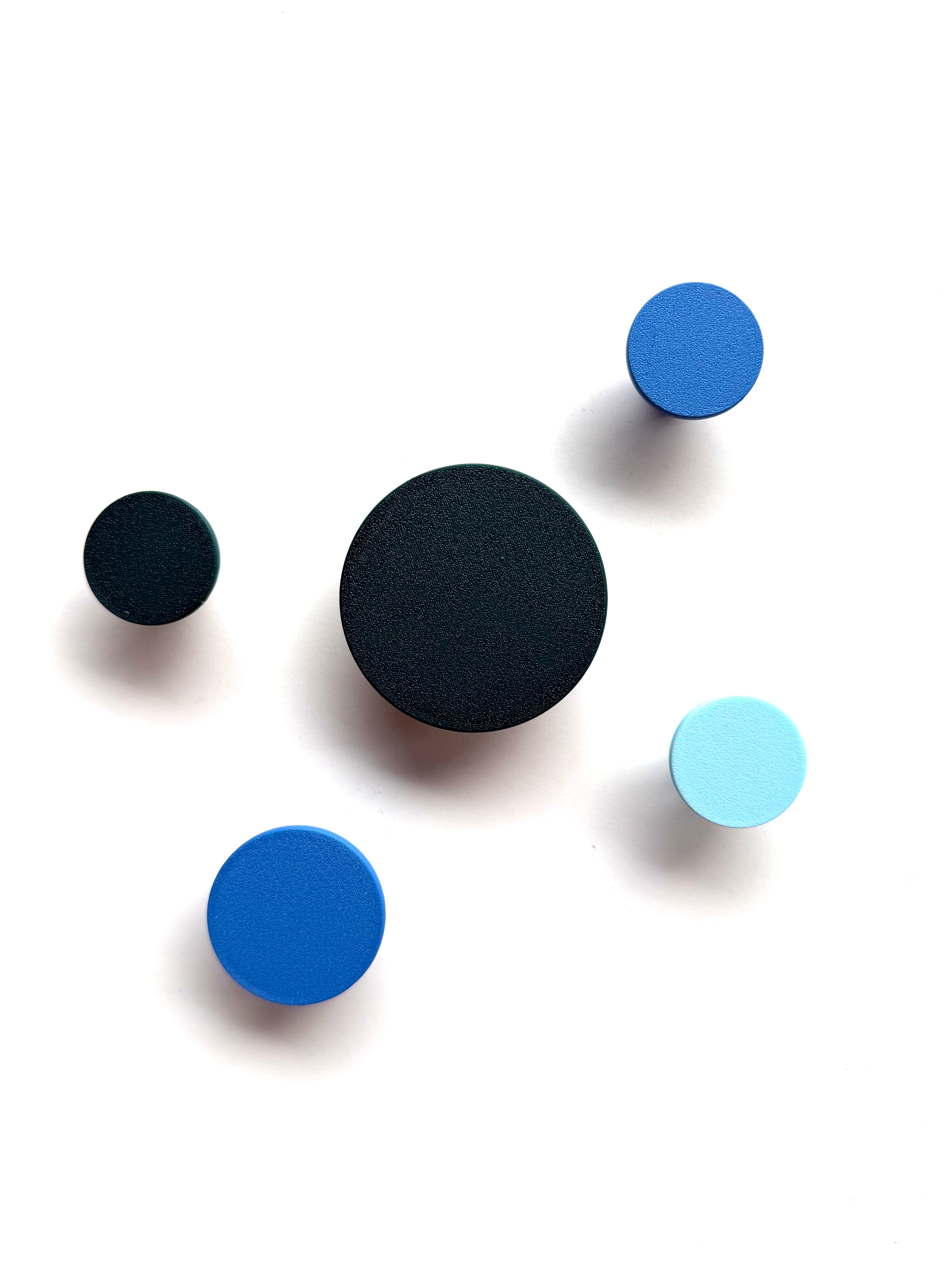 Voordeelset wandknopjes wandhaakjes licht blauw-blauw-petrol