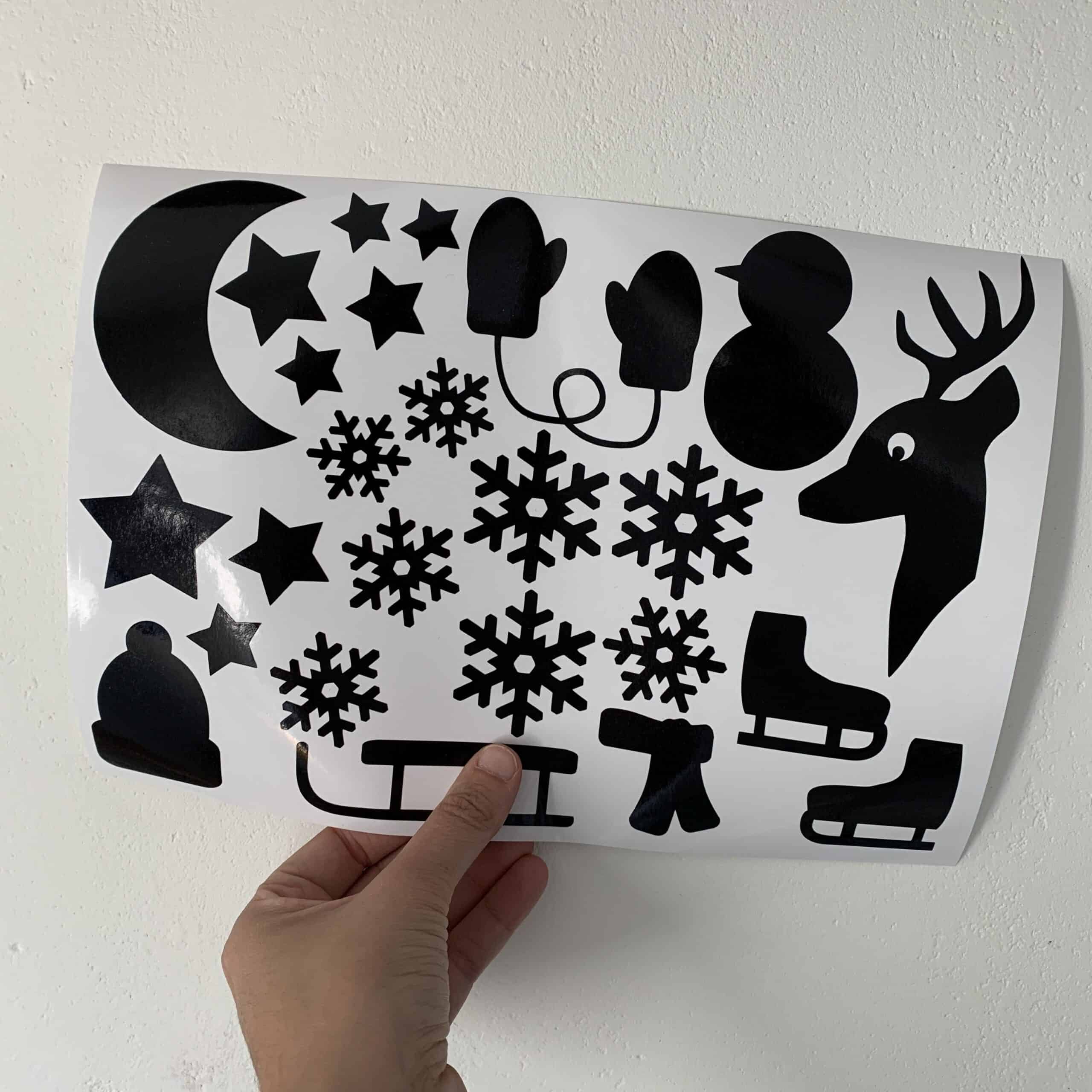 Winter herbruikbare raamstickers