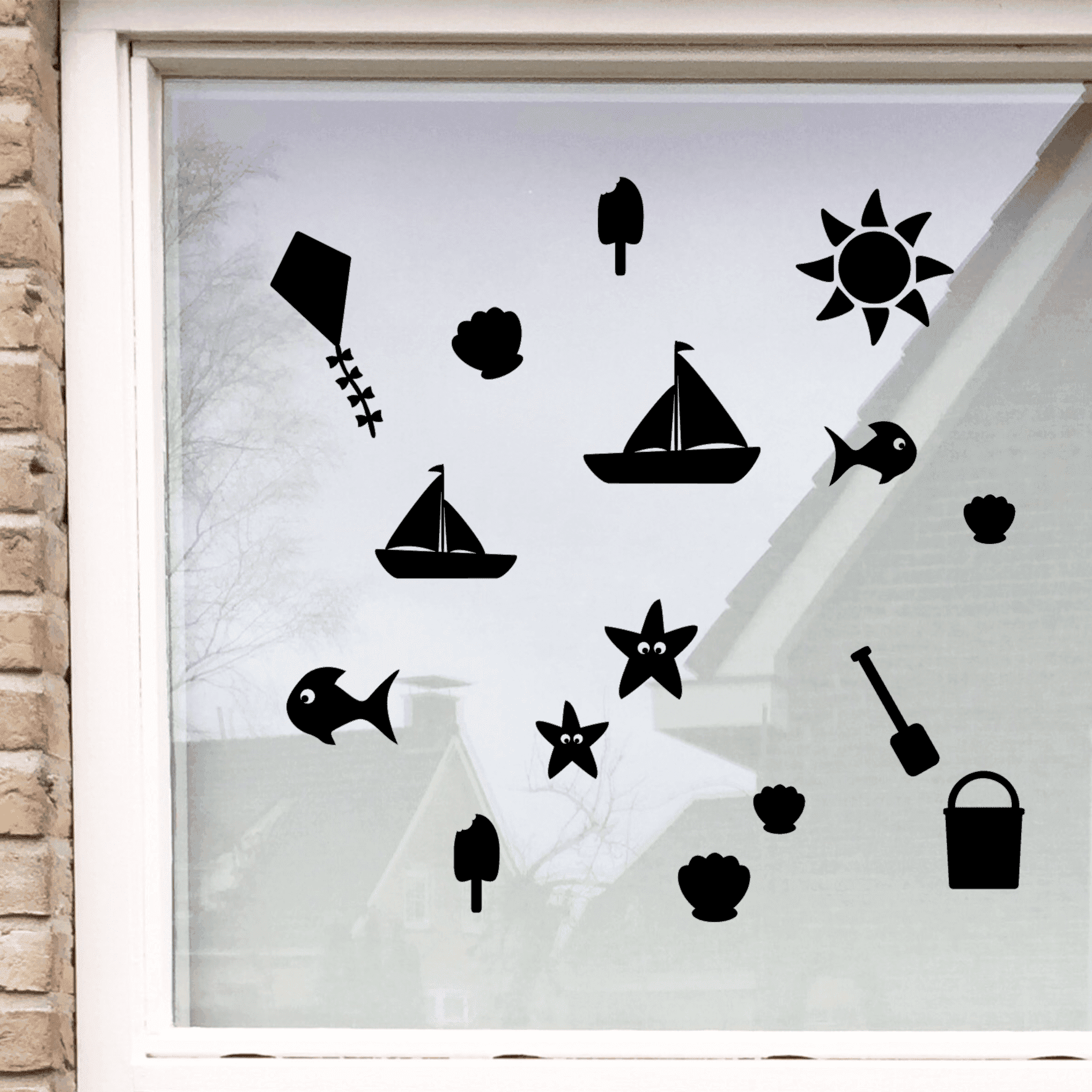Zomer herbruikbare raamstickers