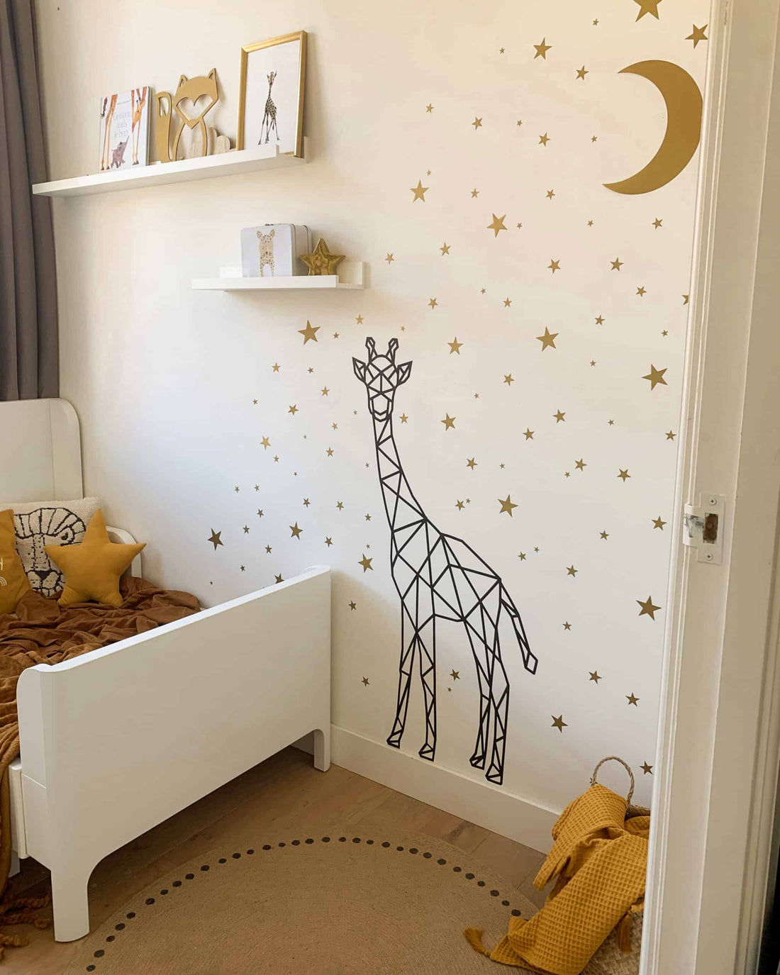 geometrische giraffe muursticker