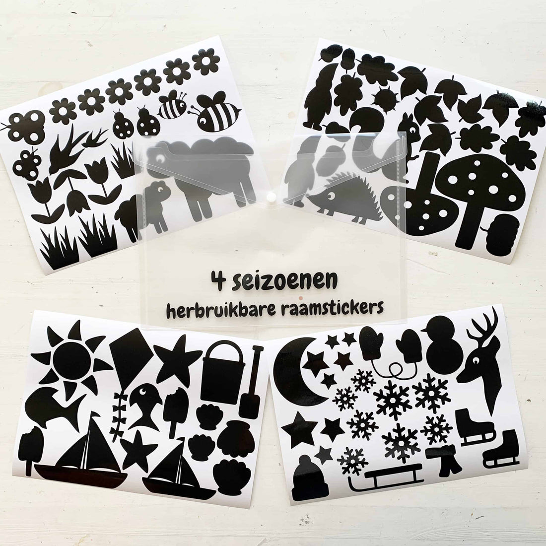 4 seizoenen herbruikbare raamstickers