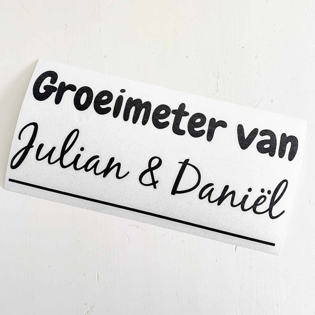 Naam of namen voor boven de groeimeter (gepersonaliseerd)