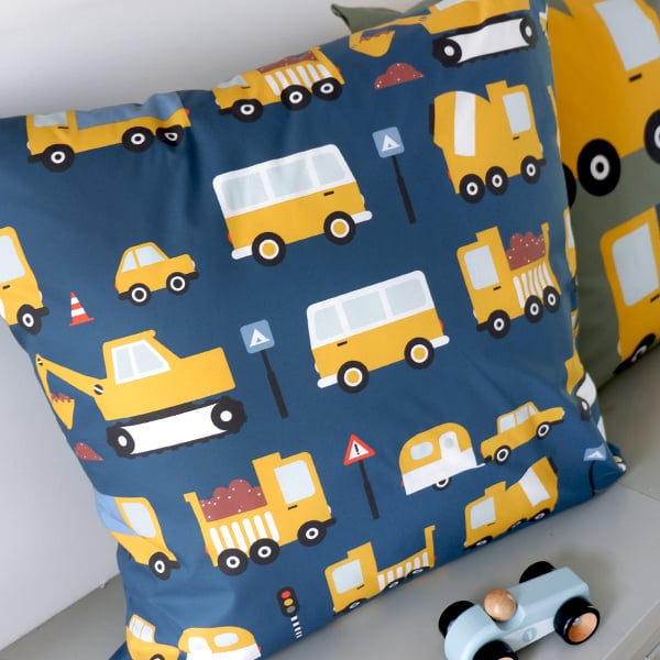 Kussen XL on the road - donkerblauw inclusief binnenvulling