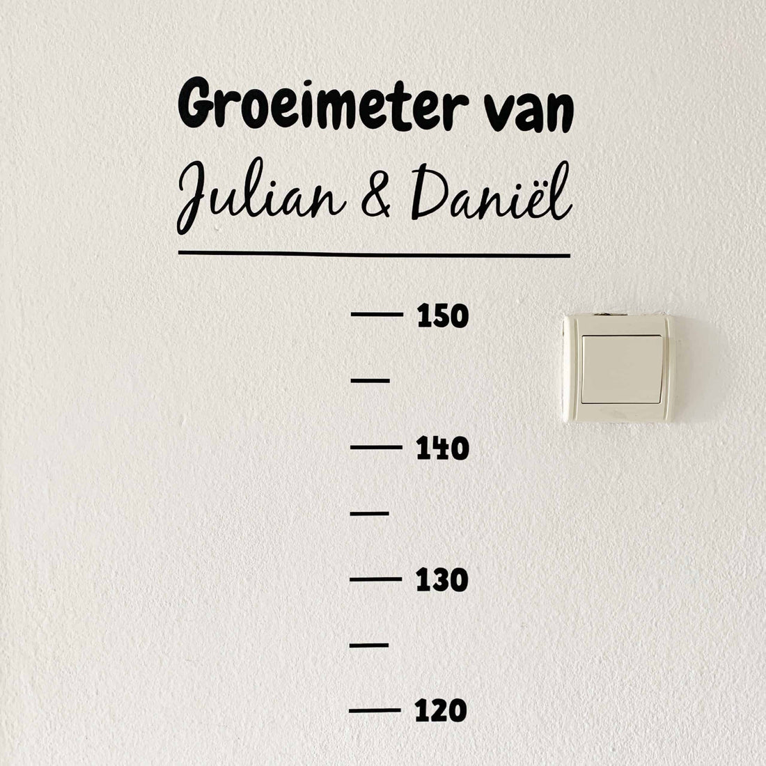 Naam of namen voor boven de groeimeter (gepersonaliseerd)