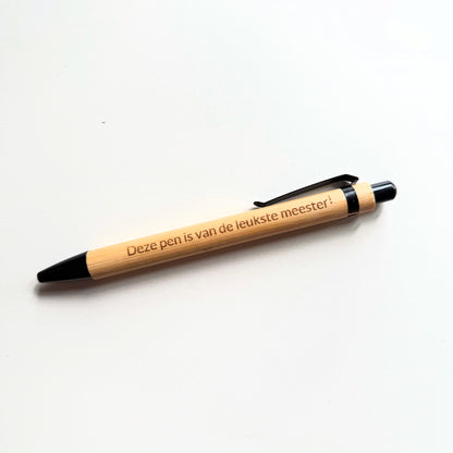 Pen met tekst voor juf of meester