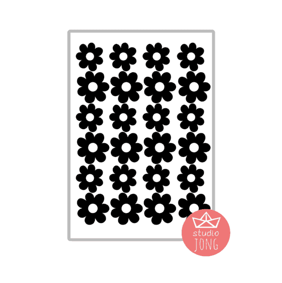 Bloemetjes herbruikbare raamstickers a5 vel