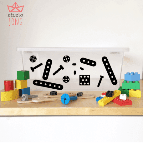 Opruimstickers constructiespeelgoed