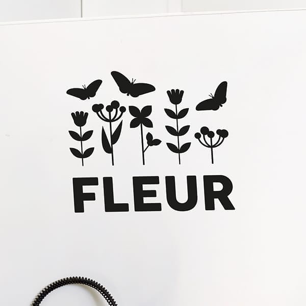 Deursticker bloem gepersonaliseerd ANNIdesign (diverse kleuren)