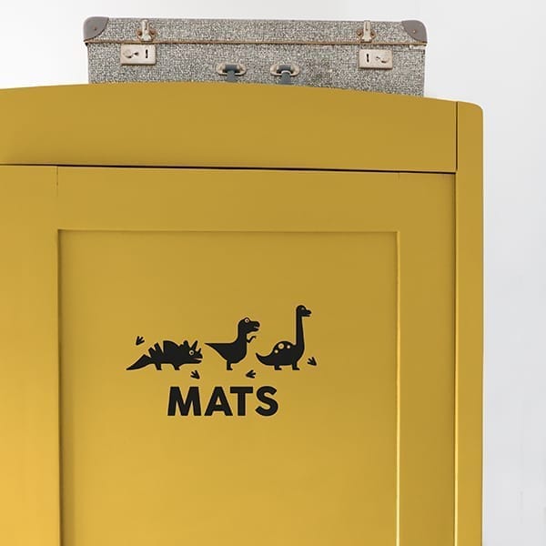 Deursticker dino gepersonaliseerd ANNIdesign (diverse kleuren)
