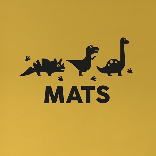 Deursticker dino gepersonaliseerd ANNIdesign (diverse kleuren)