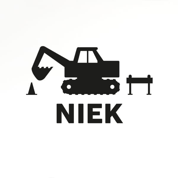 Deursticker graafmachine gepersonaliseerd ANNIdesign (diverse kleuren)