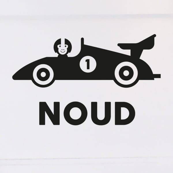 Deursticker raceauto gepersonaliseerd ANNIdesign (diverse kleuren)