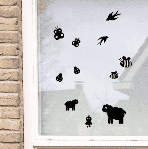 Dieren herbruikbare raamstickers (diverse kleuren)