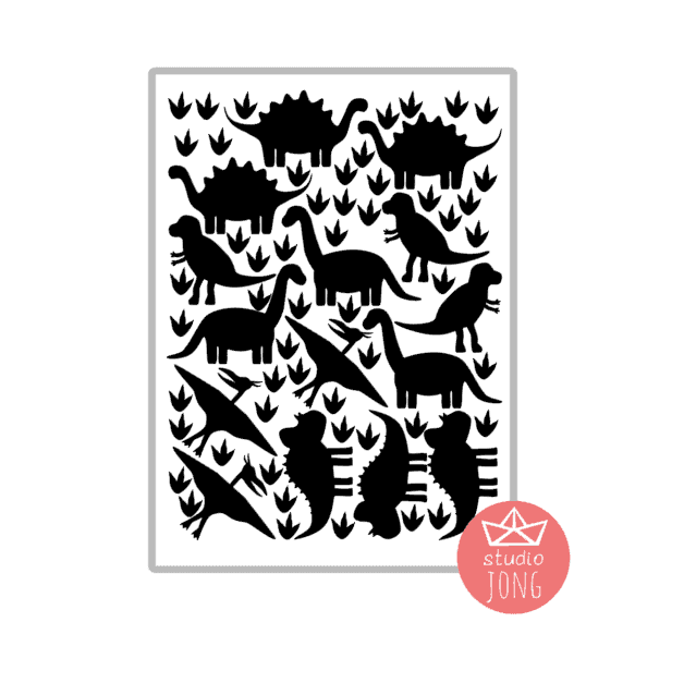 Dinosaurus traktatiestickers (diverse kleuren)