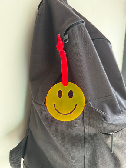 Smiley tashanger, kerstboomhanger, paastakhanger acryl