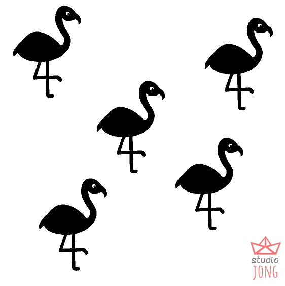 Flamingo muurstickers (diverse kleuren)