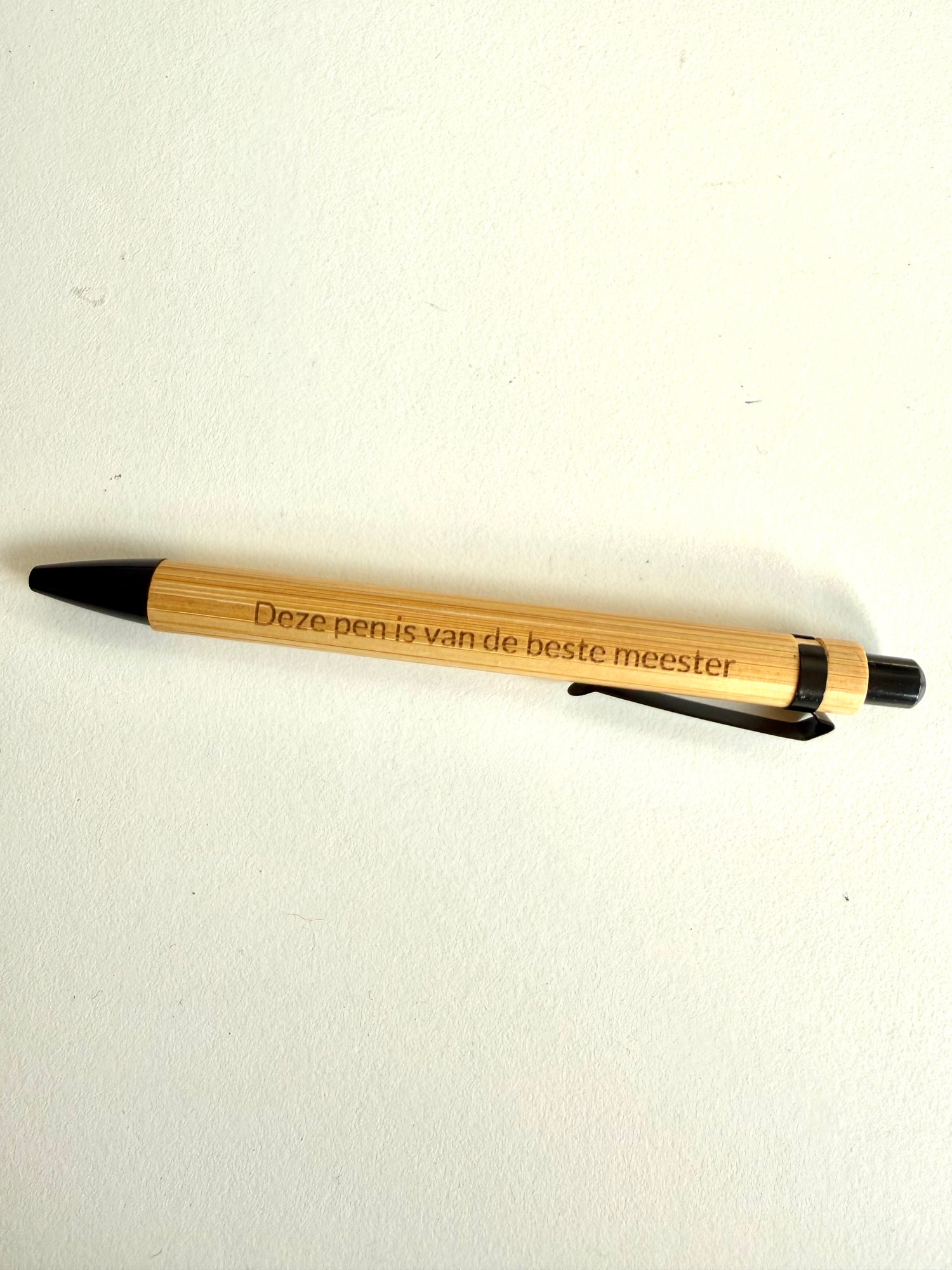 Pen met tekst: deze pen is van de beste meester