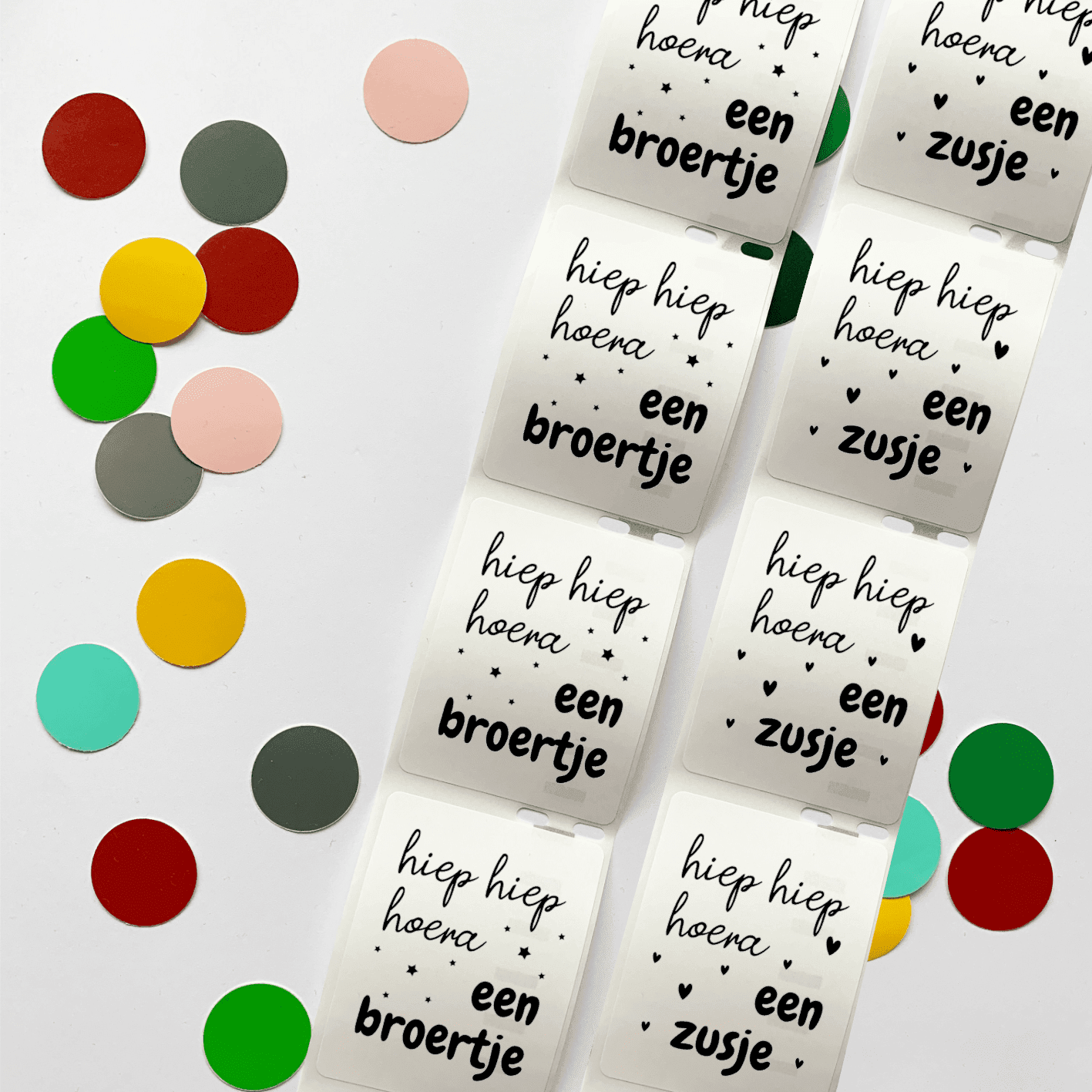 Hoera een broetjes zusje traktatiestickers