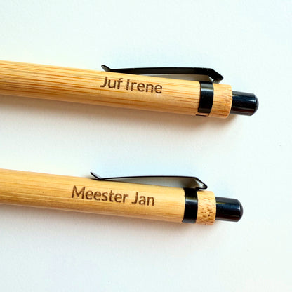Houten pen met naam