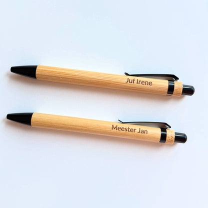 Houten pen met naam