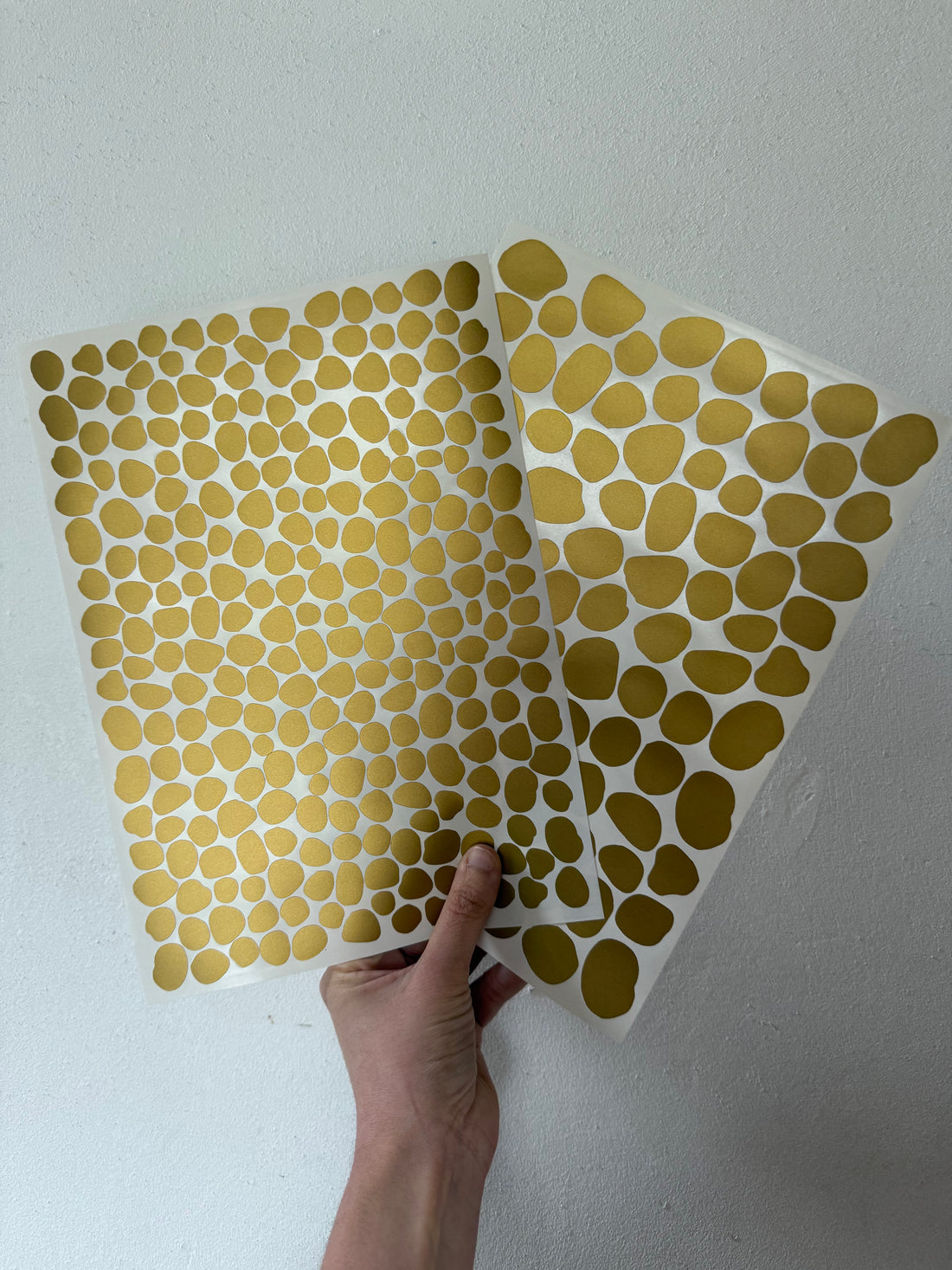 Dotjes/stipjes muurstickers goud