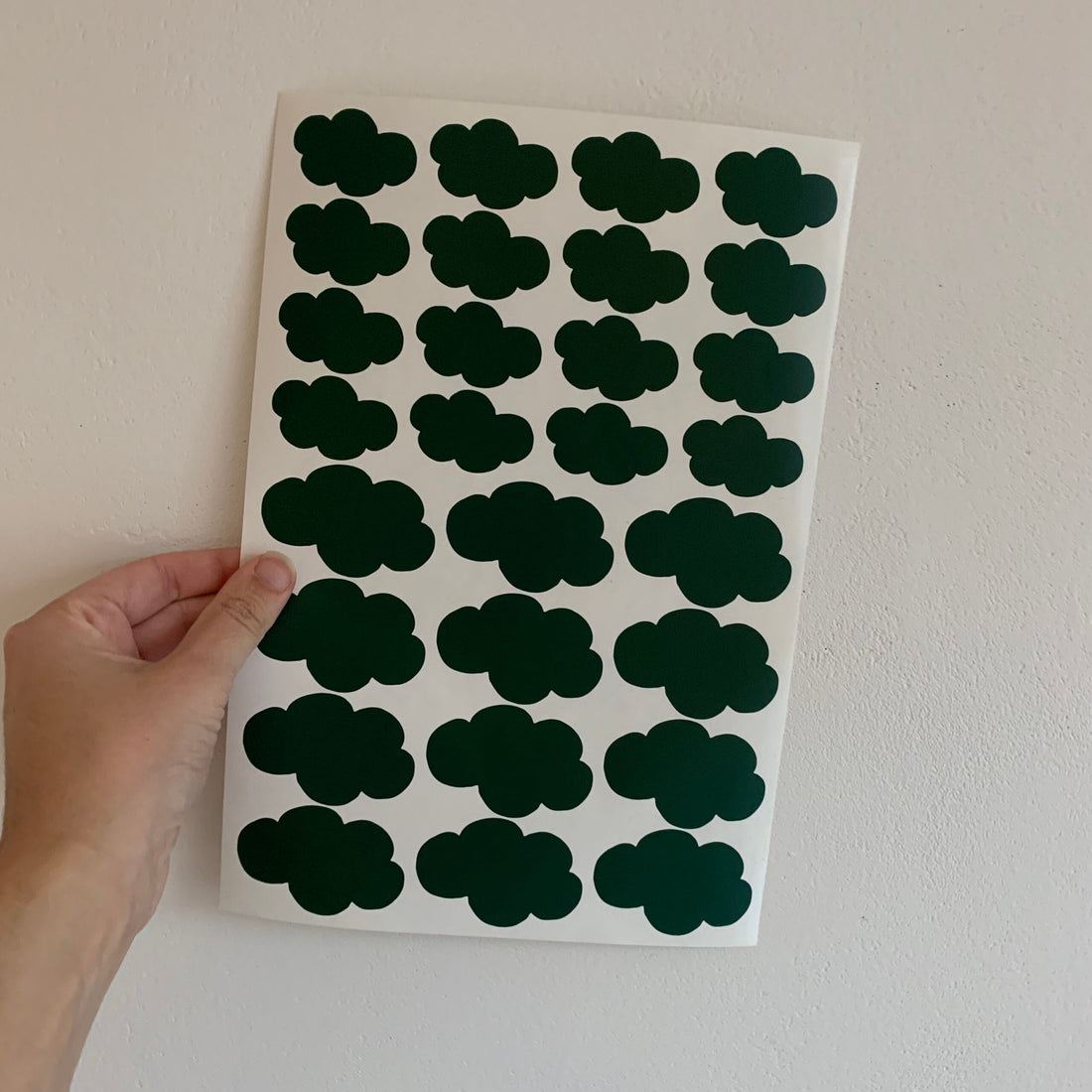 Sale muurstickers wolkjes bos groen (diverse afmetingen)