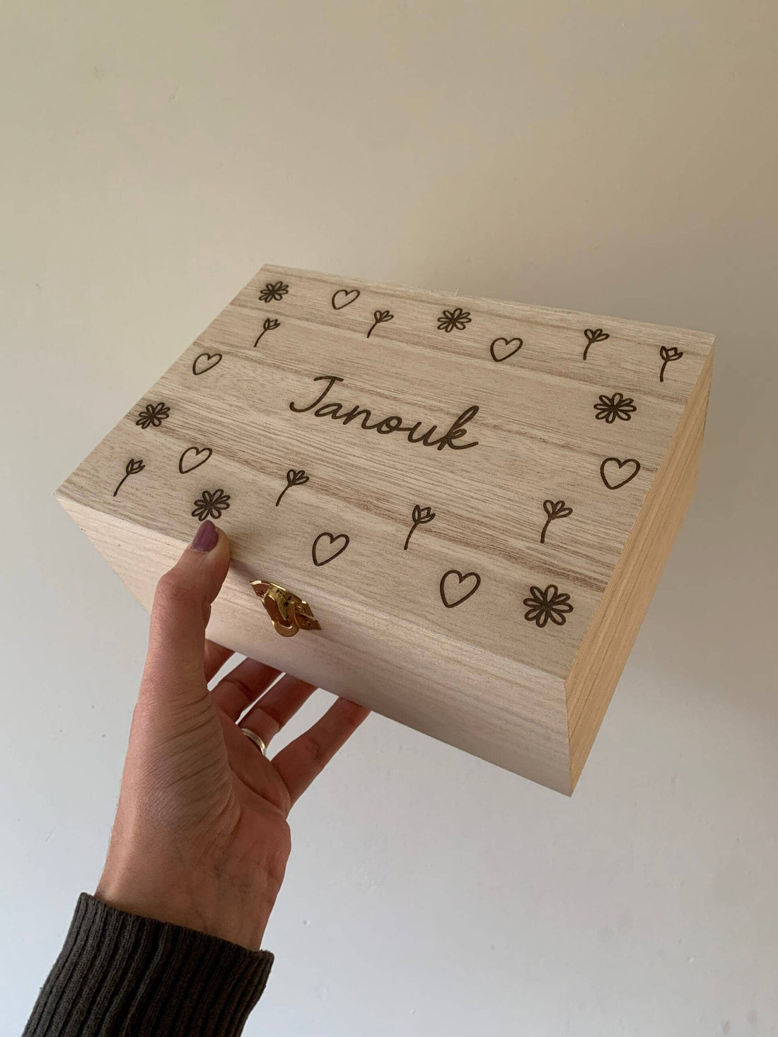 Houten kistje met gravering naar wens