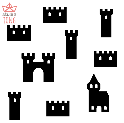 Kasteelmuren muurstickers (diverse kleuren)