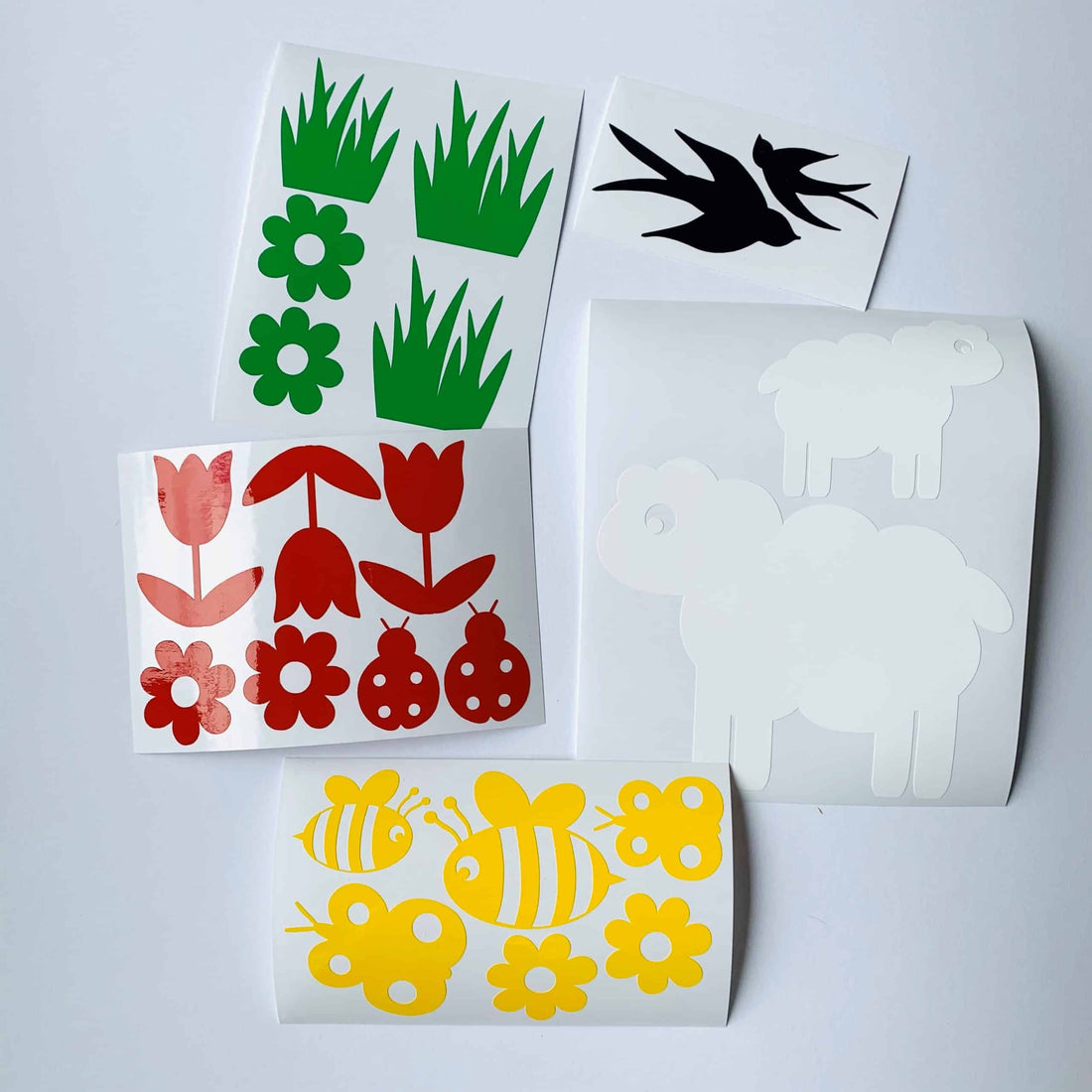 Lente herbruikbare raamstickers multicolor