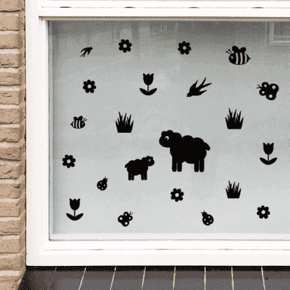 Lente herbruikbare raamstickers (diverse kleuren)