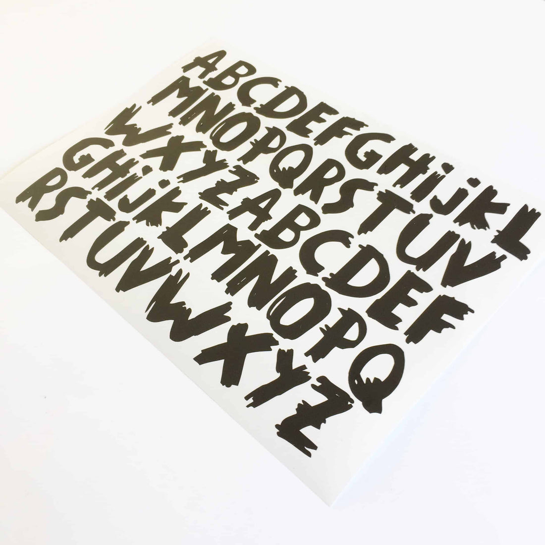 Letters muurstickers (diverse lettertypes en kleuren)