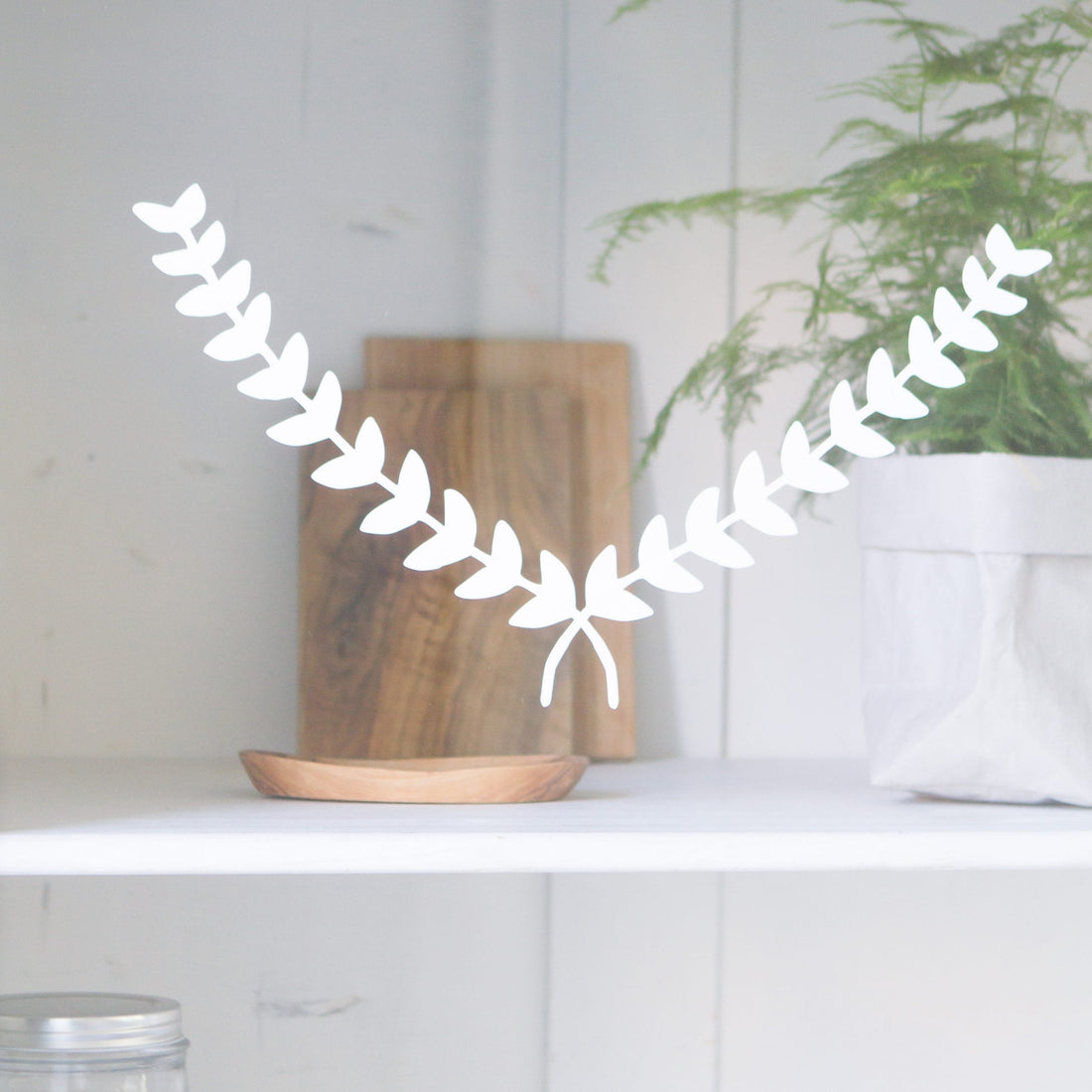 Botanische interieurstickers lauwerkrans