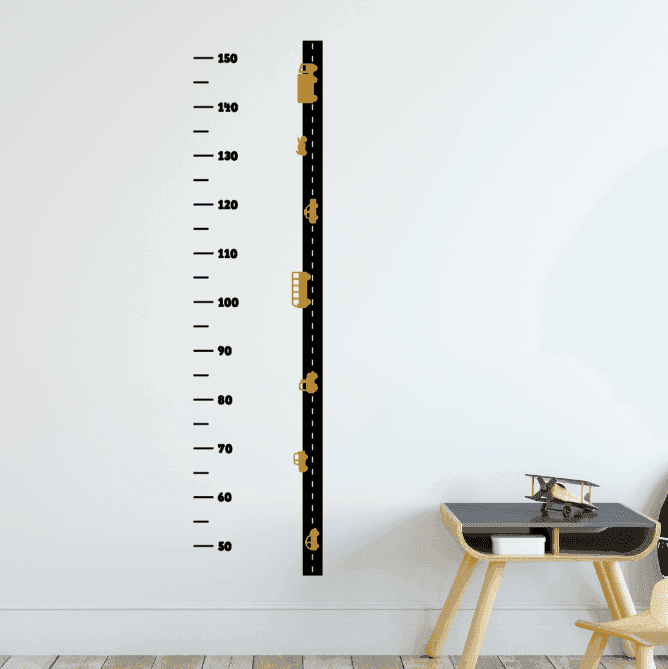 Groeimeter (muur)sticker met Sticky Roads