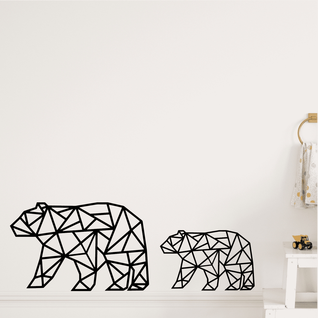 Muur met beren muurstickers