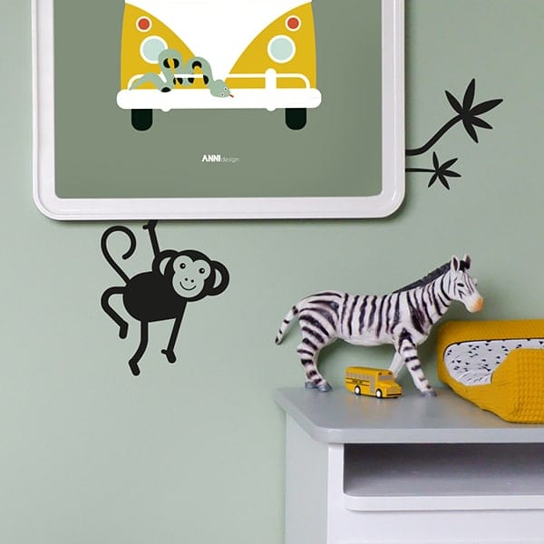 Muursticker aap ANNIdesign (diverse kleuren)